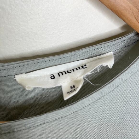 A MENTE Tie Sleeve Tencel Midi Shift Dress Moss Mint {H44} - Picture 6 of 7